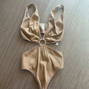 ANWND Brown Cutout Bodysuit